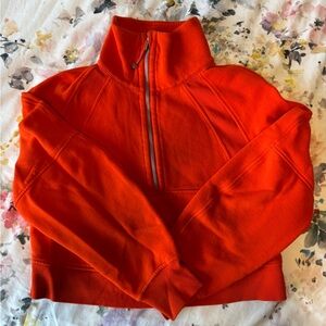 XS lululemon athletica red/orange cropped scuba sweatshirt